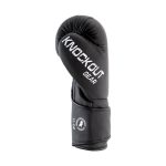 Zijkant bokshandschoen van Knockoutgear Zwart-Wit-Grijs