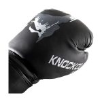 Bovenkant ingezoomd bokshandschoen van Knockoutgear Zwart-Wit-Grijs