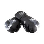 Voorkant liggend bokshandschoen van Knockoutgear Zwart-Wit-Grijs